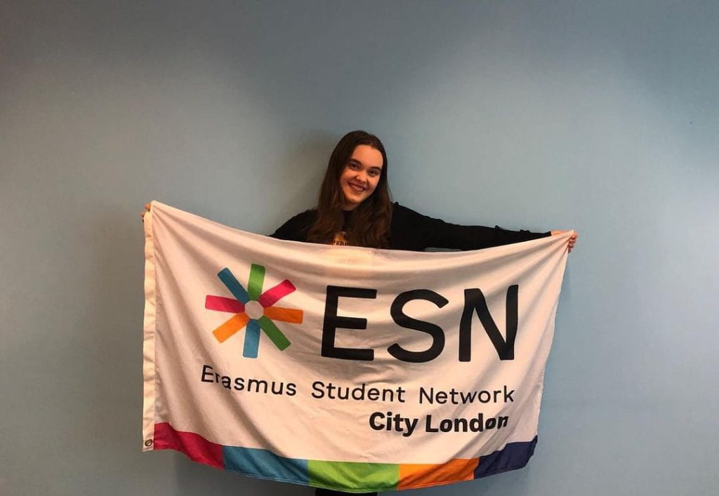 Ioana with the ESN flag