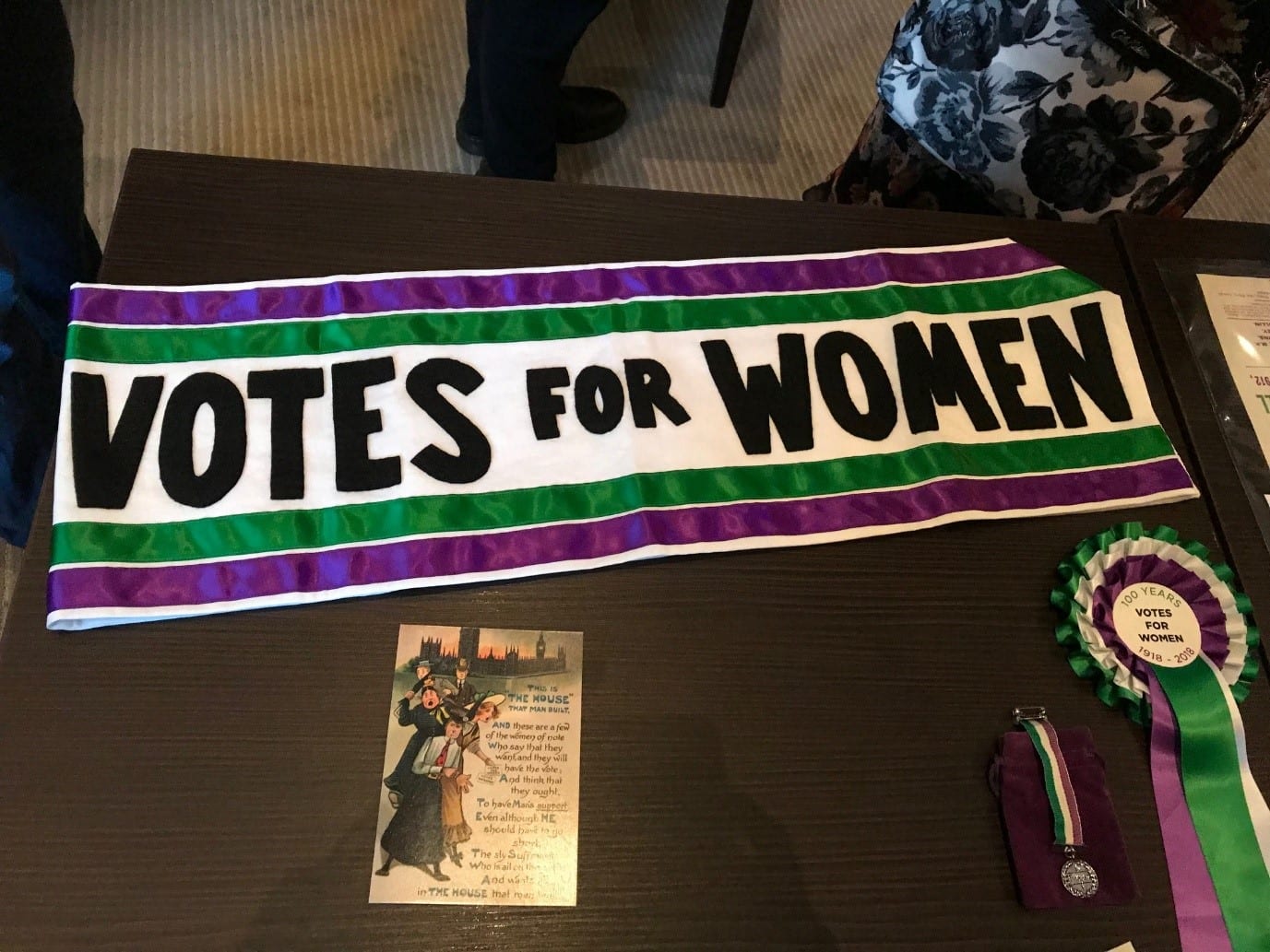 A selection of Votes for Women artefacts