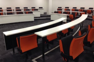 R101 is a horseshoe-shaped lecture theatre fully equipped with swivel seating