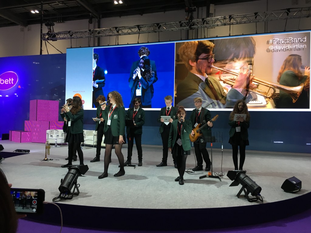 The IPad Band performing live in the Bett Arena
