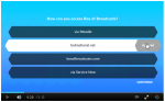 When you reach the point in the video where a quiz question is inserted, the question appears on the screen