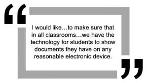 Staff request for student content sharing from their own devices