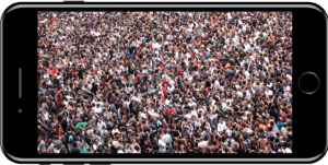 Crowd displayed on an iPhone 7