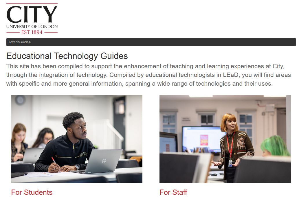 The front page of the new educational technology guidance.