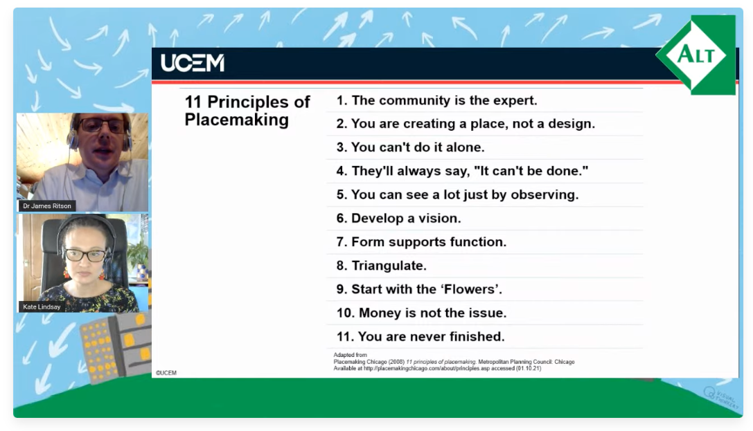 Screenshot of slide at presentation at ALTc21 by Kate Lindsay & James Ritson