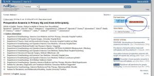 Screenshot of an article record on PubMed with the isit@citylibrary? link highlighted.