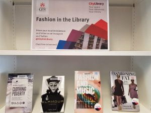 Fashion display at Northampton Square Library