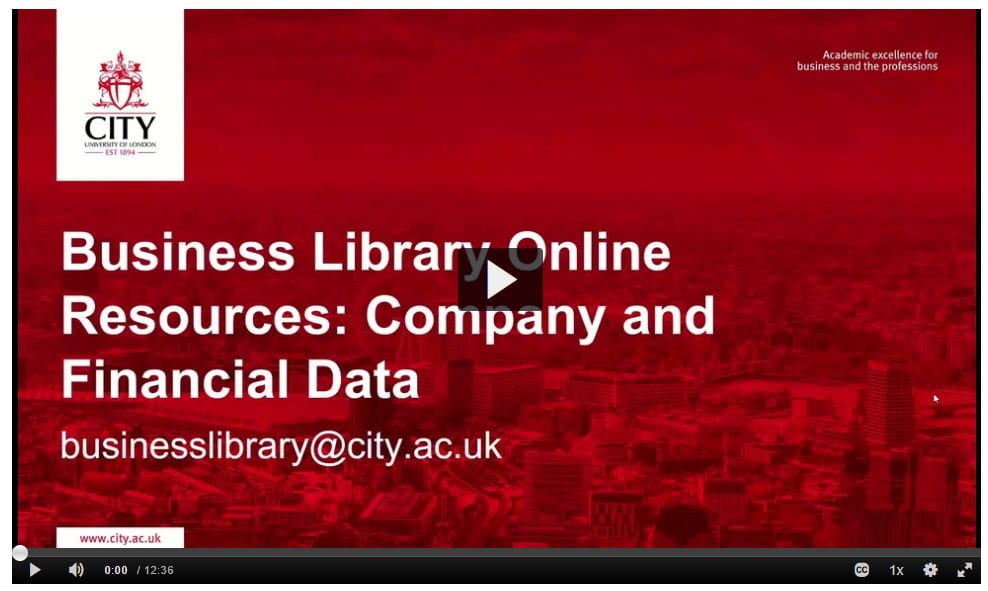 Business Library Online Resources: Company and Financial Data