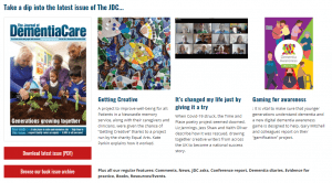 Screenshot of Journal of Dementia Care website.