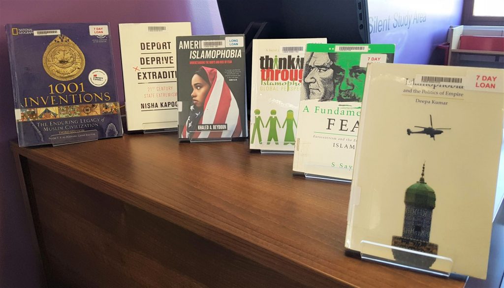 A picture of books about Islamophobia