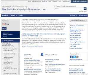 Screenshot of the Oxford Encyclopaedia of EU Law.