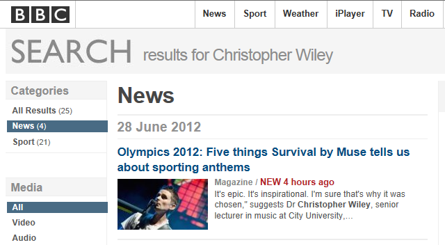 BBC News Website - Olympics 2012